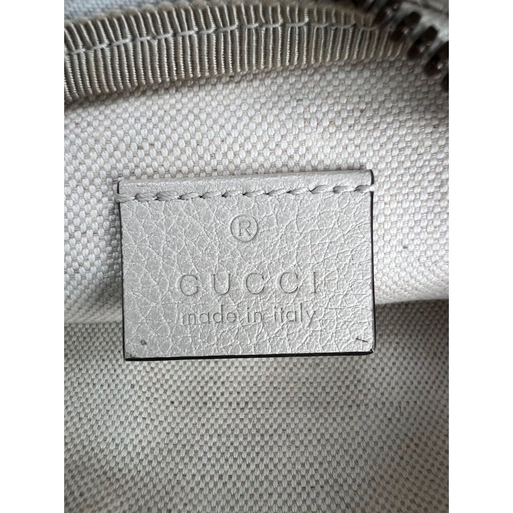 Gucci Logo White Leather Web Belt Sling Bag - Picture 4 of 12